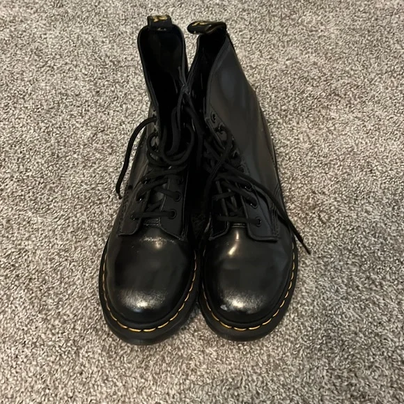 Black Leather Doc Marten boots. Size 12, worn once Dr. Martens 1460 Black Leather Boots, US 5 Punk, rugged  main image 3